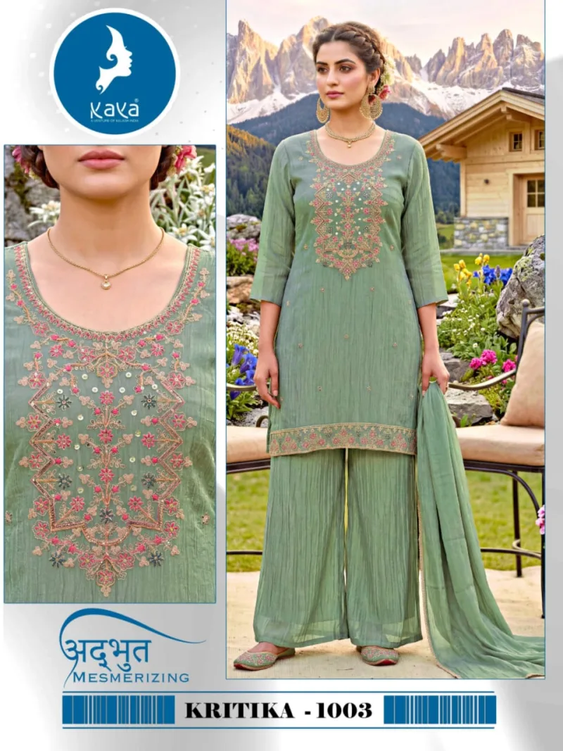 Kritika By Kaya Salsa Kurti With Bottom Dupatta